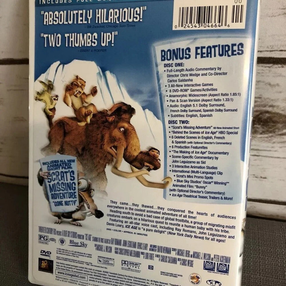 ICE AGE DVD (2-Disc Special Edition) Bonus "Scrat's Missing Adventure" - Picture 2 of 4